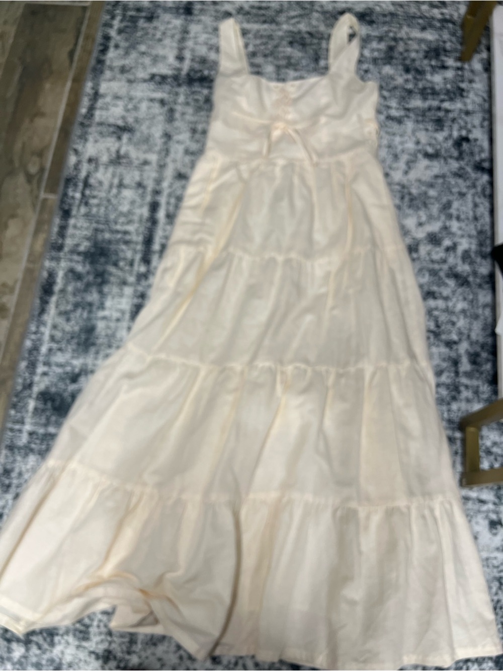 PAIGE Cream Tiered Sleeveless Maxi Dress
